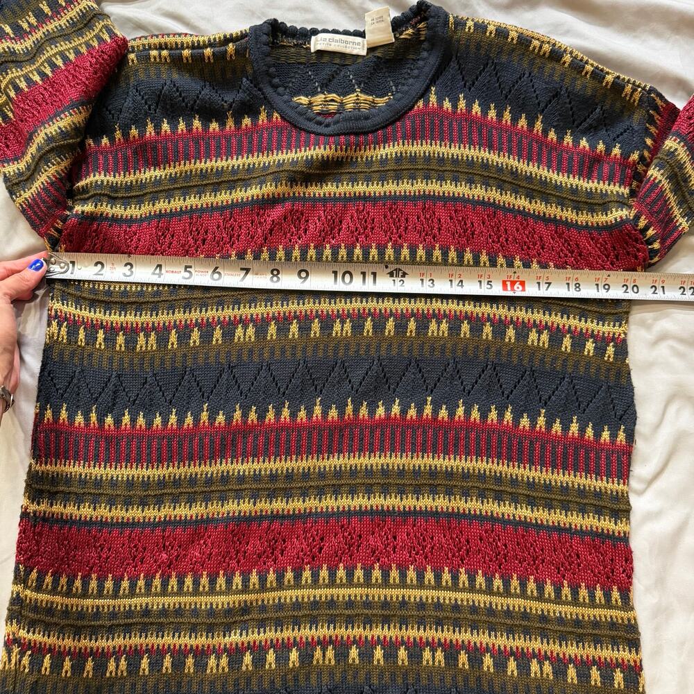 Liz Claiborne Petite Collection Fair Isle Knit Sweater Women's Petite Small - Picture 8 of 11